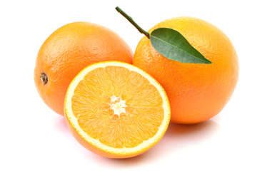 Orange fruit on white background