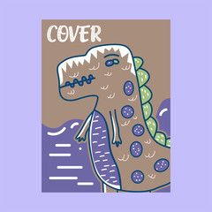 cute dinosaur drawn as vector for kids fashion – Vector