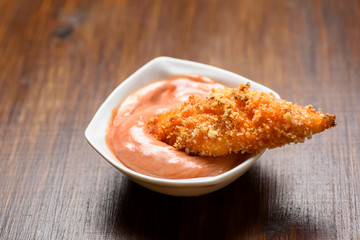 chicken strips - meat in crispy batter