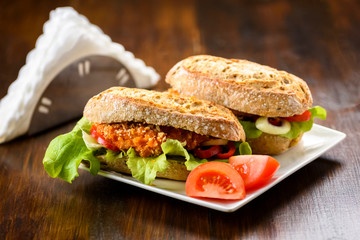 sandwich with chicken strips