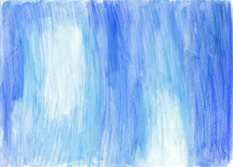 Blue watercolor pencils crayons background