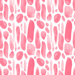 Blush pink watercolor seamless pattern Paint stains strokes background