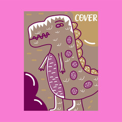 Cute kids Monster cover and packaging design set vector illustration - Vector