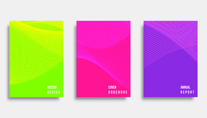 Abstract cover template design set. Vector illustration.