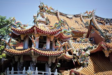 Collapsed Wuchang Temple in Jiji after the earthquake 1999, Taiwan