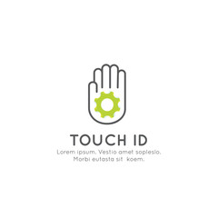 Vector Icon Style Illustration of Touch Fingerprint ID, Log In, Recognition, Unlocking a Device, Passcode, Isolated Elements