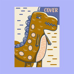 cute dinosaur drawn as vector for kids fashion – Vector