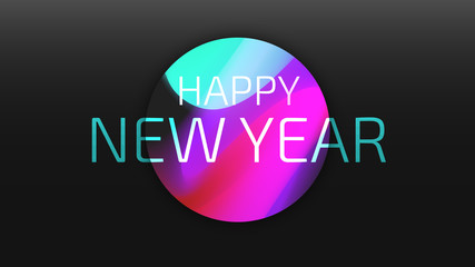 Happy New Year Trendy Colorful Fluid Background. 2019 Greeting Card, Banner, Wallpaper, Invitational. Vector EPS 10