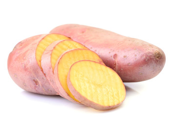 Potatoes on white background