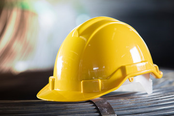 Yellow helmet for construction