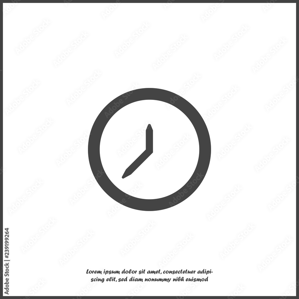 Poster vector icon of a clock. vector illustration clock on white isolated background. layers grouped for e