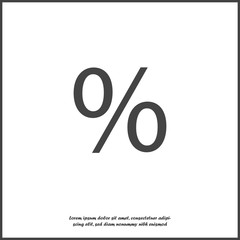 Vector image of the percent sign. Vector percent illustration icon on white isolated background. Layers grouped for easy editing illustration. For your design.