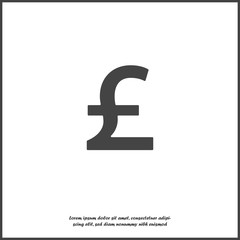 Vector image of a pound sign.  Vector illustration pound icon on white isolated background. Layers grouped for easy editing illustration. For your design.