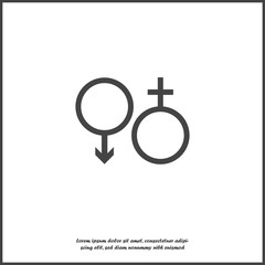 Male and female symbol set . Gender vector on white isolated background. Layers grouped for easy editing illustration. For your design.
