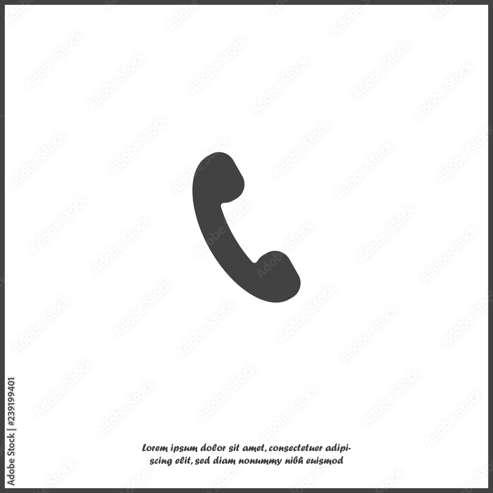 Poster handset vector icon. phone icon in flat style on white isolated background. layers grouped for easy 
