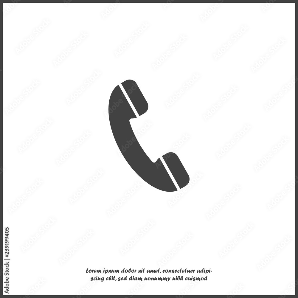 Poster handset vector icon. phone icon in flat style on white isolated background. layers grouped for easy 