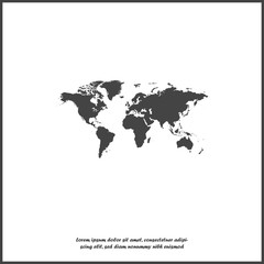 Fototapeta na wymiar Vector illustration world map. World map on white isolated background. Layers grouped for easy editing illustration. For your design.