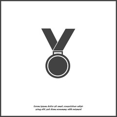 Vector icon medal. Medal of Honor, congratulations on white isolated background.  Layers grouped for easy editing illustration. For your design.