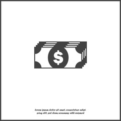 Cash  money icon on white isolated background. Layers grouped for easy editing illustration. For your design.