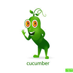 Cute cucumber vegetables character cartoon.