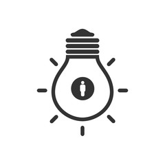 Light Bulb line icon vector, isolated on white background