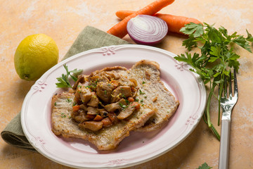 veal escalope with mushroom