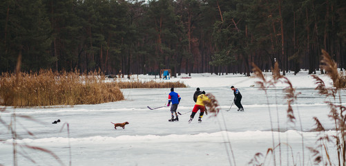 Fototapeta premium Hockey. Street hockey