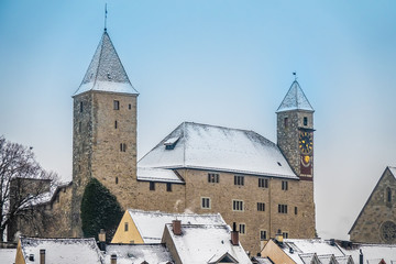 Winter scenes in the city of Rapperswil, during the Christmas season, Lake Yzruch, Sankt Gallen, Switzerland