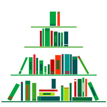 Christmas tree made of books