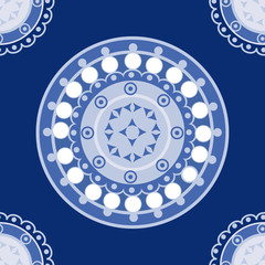 Seamless blue pattern for ceramic, porcelain, chinaware design