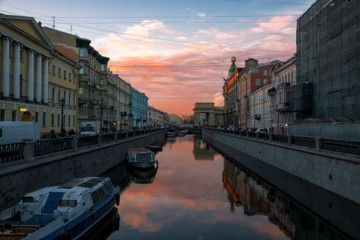 Griboyedov Canal at dawn in St. Petersburg