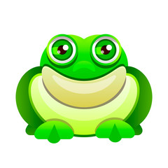 Cute frog cartoon isolated on white background