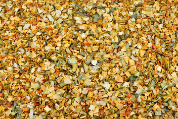 Variety of spices and herbs background