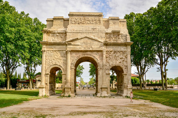 Fototapeta na wymiar Roman arch in Orange, France