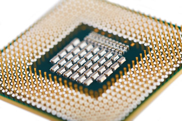 CPU. Central Processing Unit or Microchip Computer isolated on white background