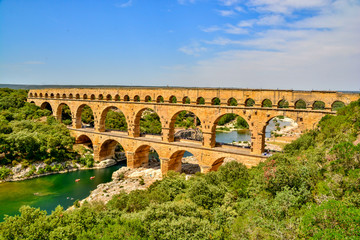 Pont du Gard in summer heat