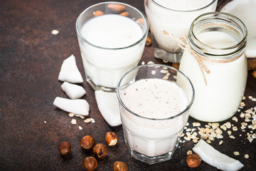 Vegan non dairy alternative milk. 