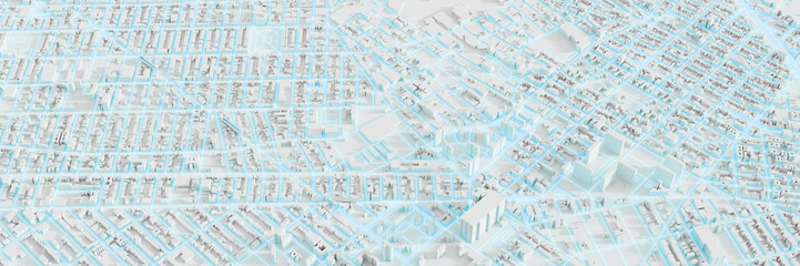 Techno mega city; urban and futuristic technology concepts, original 3d rendering