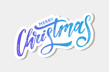 Christmas lettering Calligraphy Brush Text Holiday Sticker Watercolor
