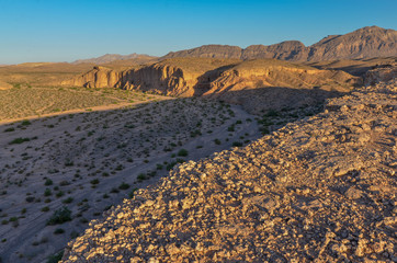 Echo Wash at sunrise Lake Mead National Recreation area, Nevada, USA