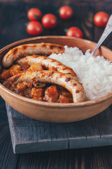 Thai red curry with sausages
