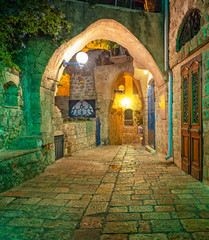 Narrow street in the old town of Jaffa