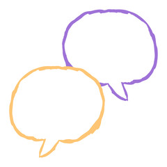 Two empty speech bubble sign drawing by paint brush stroke. This design graphic element is saved as a vector illustration