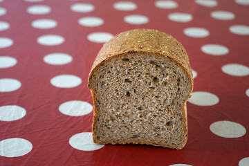 A half of the loaf of bread.