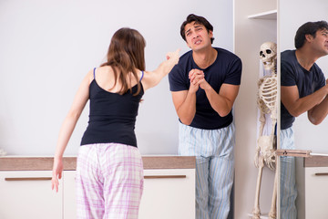 Concept of Skeleton in the cupboard or closet