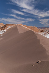 Fototapeta na wymiar Dunes and rocks in Valle de la Luna, Atacama, Chile