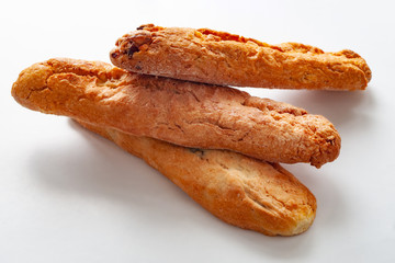 Raisin cookies on white background