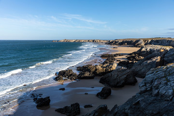 Port Bara et Port Rhu sur Côte ouest de Saint-Pierre Quiberon (Morbihan, France)