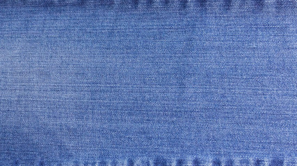 Jeans denim texture with seams on top and bottom, background, texture