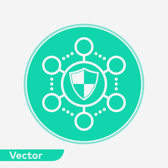 Obraz premium Network protection vector icon sign symbol